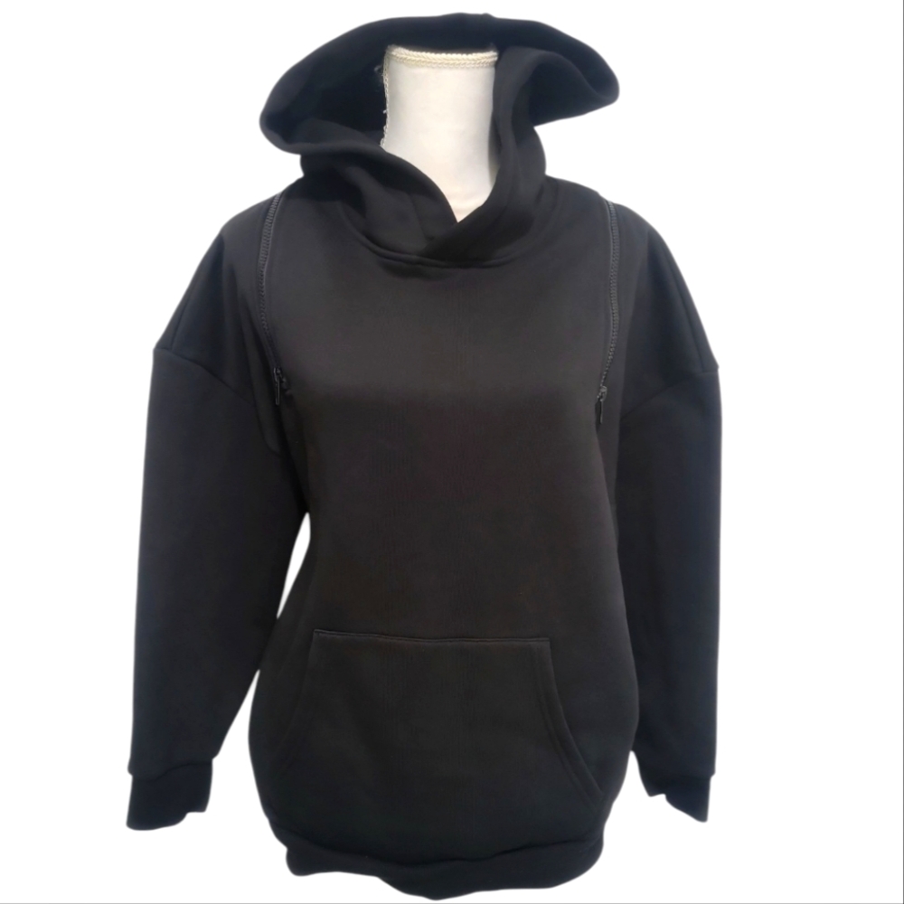 Love Republic Black Hoodie with Zipper Accent And Front Pocket Size Small